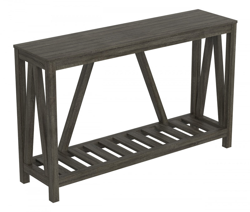 Console de 52 po avec 1 tablette - gris foncé