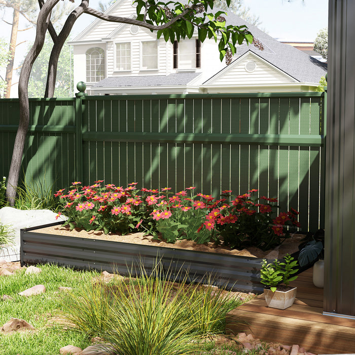 Outsunny Jardiniere galvanisee, lit de jardin en metal 8' x 4' x 1'