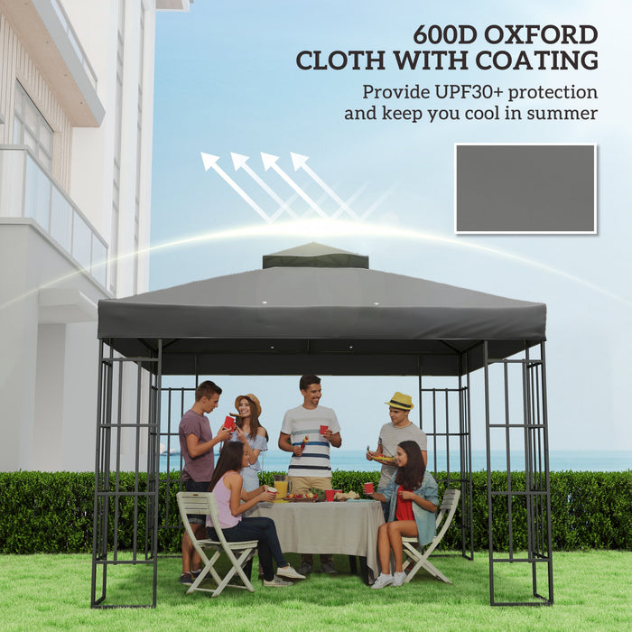 Outsunny Couverture de remplacement pour gazebo a deux etages, gris fonce