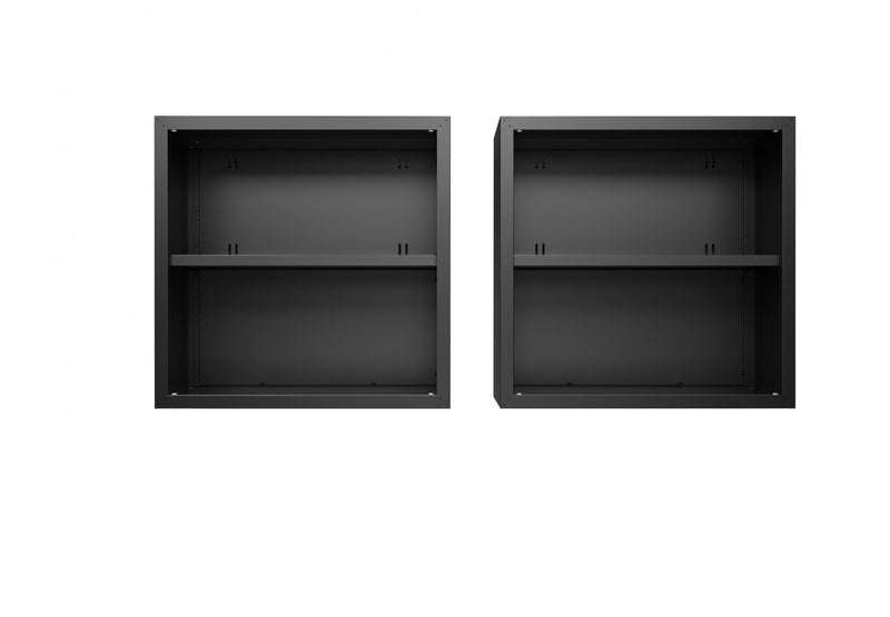 Armoire de garage flottante Fortress Modern 76 cm en gris charbon - Lot de 2