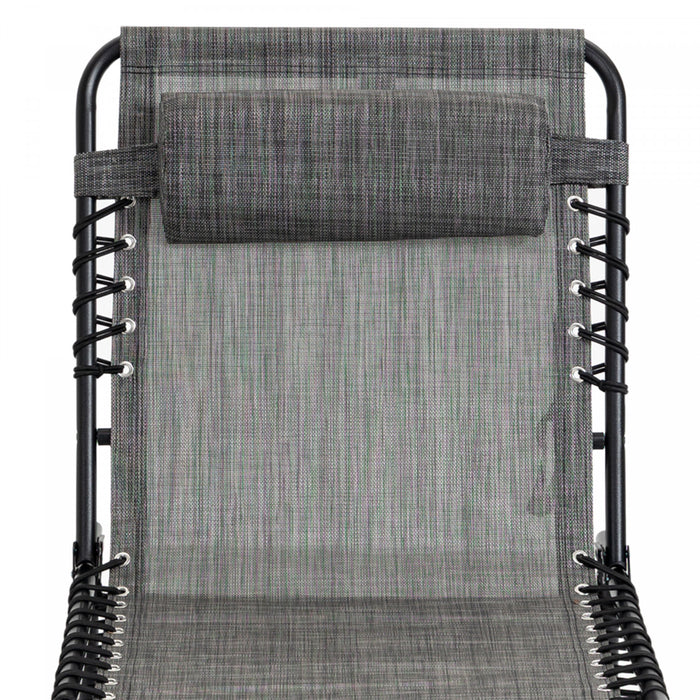 Outsunny Chaise Longue Pliante, Chaise De Bronzage Inclinable Avec Dossier