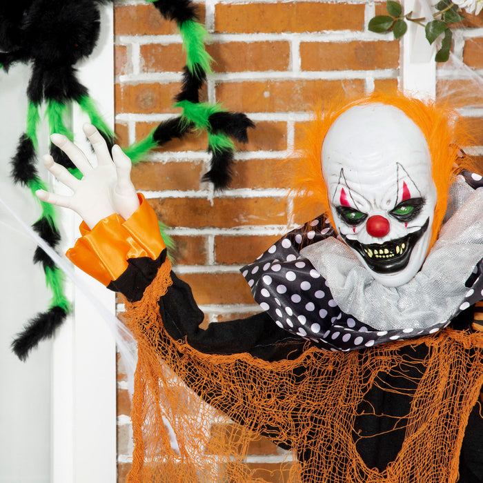 Outsunny Clown De Cirque Anime De 5pi, Decoration D'halloween Exterieure
