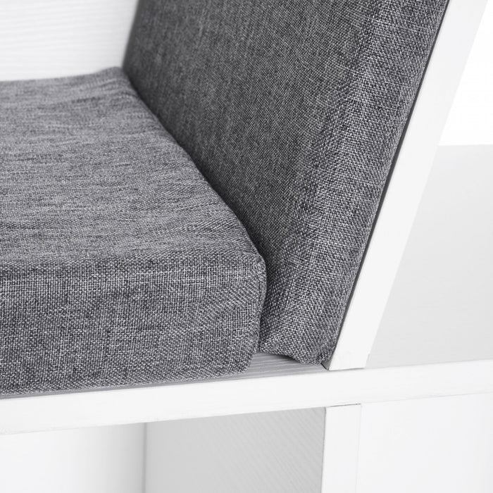 HOMCOM Bibliotheque 6 Cases avec Coussin Coin Lecture, Gris