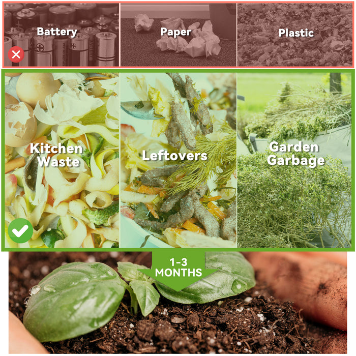 Outsunny Composteur 130L, Bac a Compost a Double Compartiment, Orange