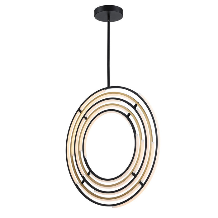 Luminaire suspendu de la collection Trilogy avec lumière à DEL intégrée de 32 po - noir et doré