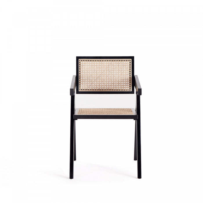 Fauteuil en bois au style industriel chic Hamlet en noir et naturel - Lot de 2