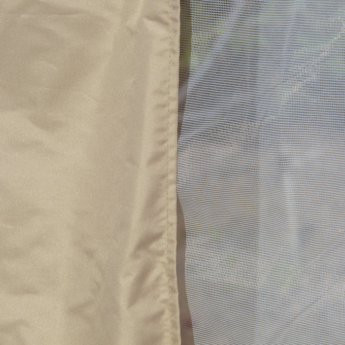 Outsunny 11' X 11' Abri De Tente De Fete En Acier Avec Toit Double, Parois Laterales En Filet, Rideaux D'angle, Beige