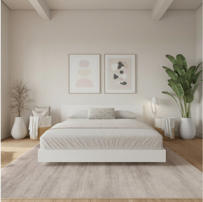 Lit plateforme bas Satori avec tete de lit Double