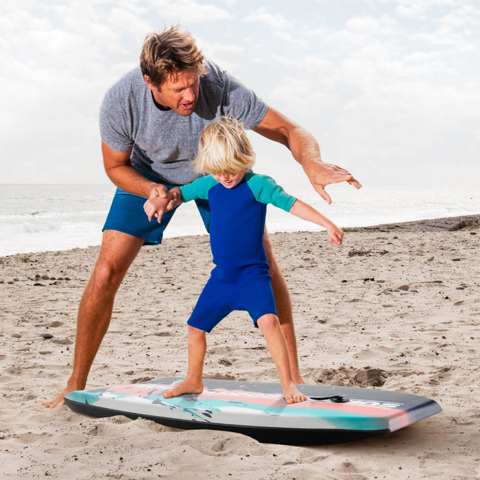 Costway 33\" Body Board Leger Avec Eps Core Xpe Deck Hdpe Fond Croissant Tail Multi-couleur