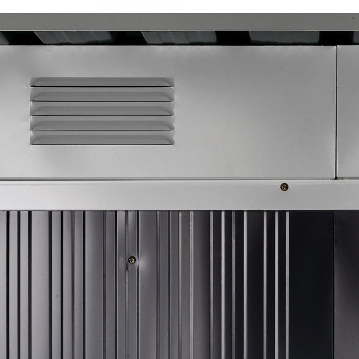 Outsunny Abri De Jardin Avec Portes Coulissantes Et Bouche D'aeration, Gris