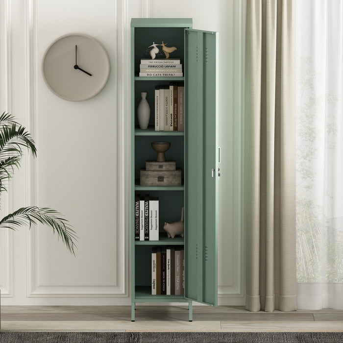 Armoire de rangement moderne Naomi 15\" en metal, vert sauge