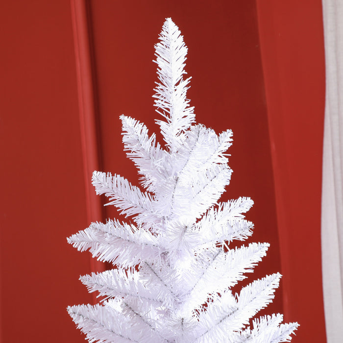 Homcom Arbre De Noel Artificiel De 6pi De Haut Avec Base En Acier, Blanc