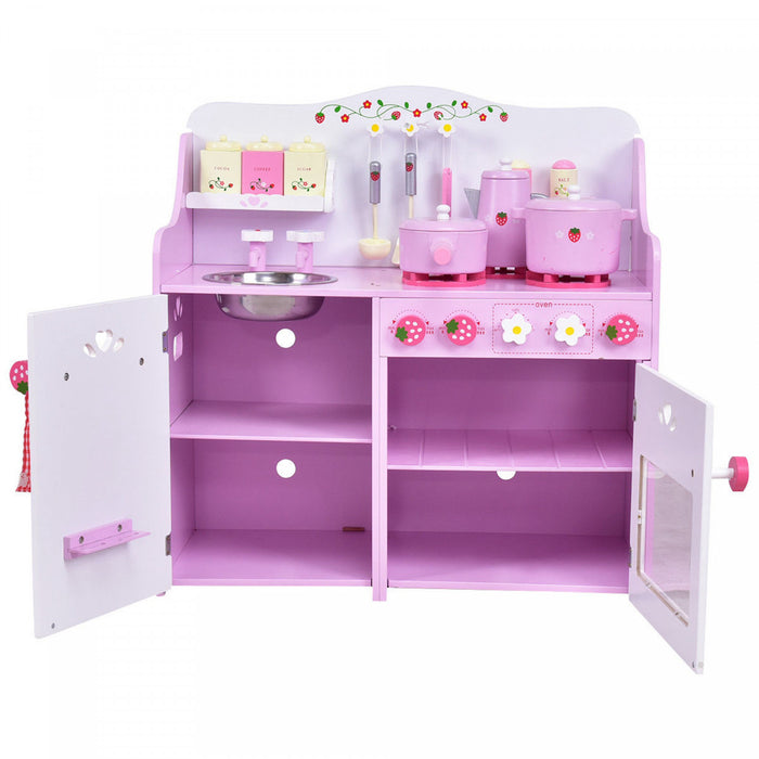 Cuisine Pour Enfant Avec Accessoires, Cuisine Pour Enfant En Bois, Jeu D’imitation De Cuisine, Jeux De Role Pour Les Enfants