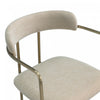Serene Mid-Century Modern Metal Upholstered Dining Chair in Taupe | Chaise de salle a manger moderne mi-siecle en metal et tissu, coloris taupe, Serene