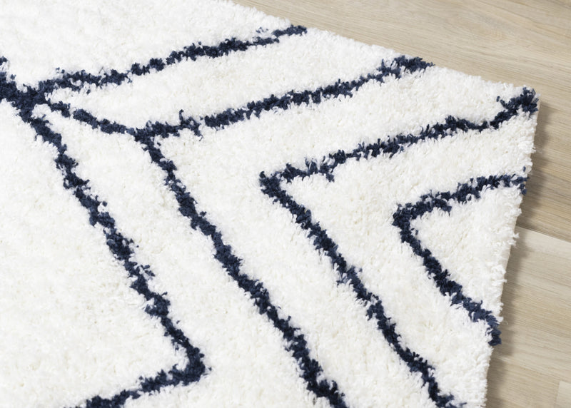 Carpette à poil long Taylor à motif de diamants - 7 pi 10 po x 10 pi 6 po