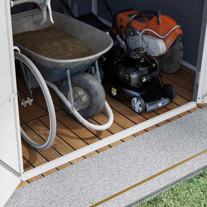 Outsunny Abri De Jardin 8' X 6' Porte A Loquet, Bouches D'aeration, Gris