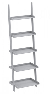 Meuble de rangement étagère murale de 70 po à 5 étages avec bordures encadrées - gris clair