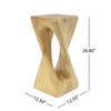 Cade 26.80" Twisted Square MGO Accent Table, Unique Natural Wood Grain Indoor Side Table, Natural | Table d'appoint carree torsadee Cade 26,80 pouces MGO, table laterale interieure a grain de bois naturel unique, naturel