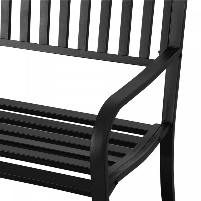Banc De Jardin En Acier Outsunny 50\" Mobilier D'exterieur, Noir