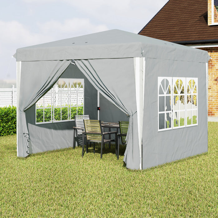 Outsunny Tente Escamotable 10' X 10' Avec Sac De Transport, Gris Clair
