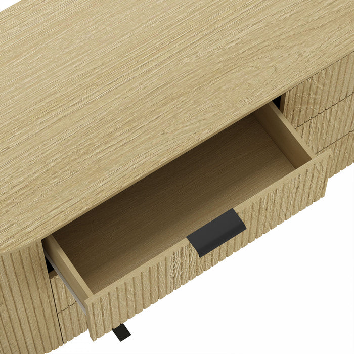 Commode moderne Olivia Manhattan 71\" en chene naturel (6 tiroirs)