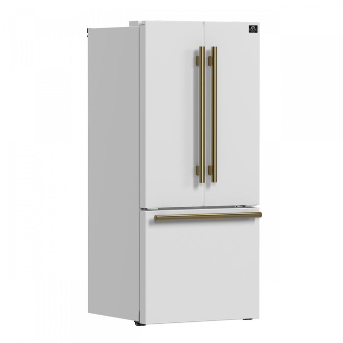 Refrigerateur Espresso Gallipoli de 30 po a portes francaises, blanc, 17,5 pi³ – FFFFD1974-31WHT