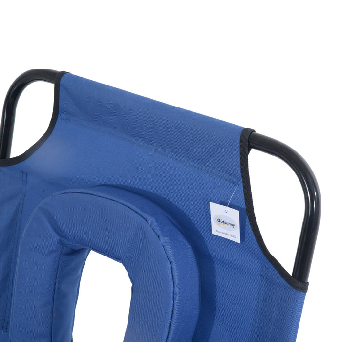 Chaise Longue D'exterieur Adjustable Outsunny, Bleue
