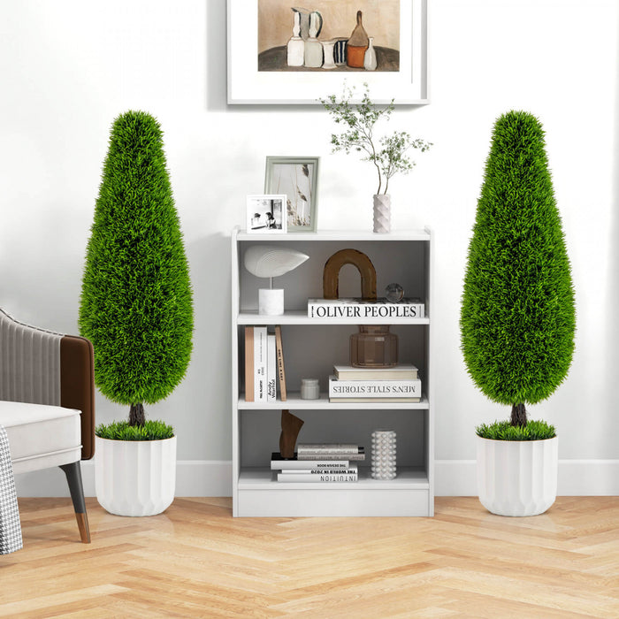 Costway 2 Pack Artificiel Cedre Plante 3 Ft Potted Teardrop Forme Bush Avec Premium Pe Feuilles