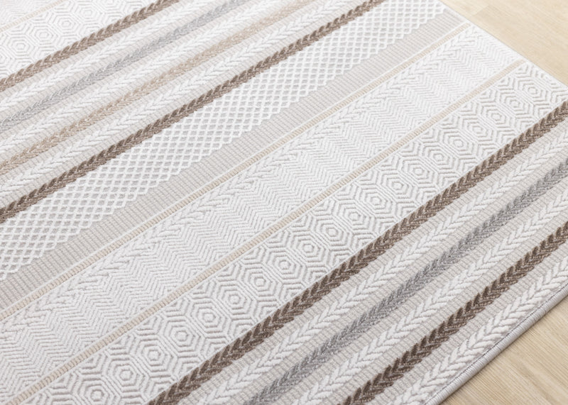 Carpette London à rayures pour l'intérieur - 5 pi 3 po x 7 pi 7 po