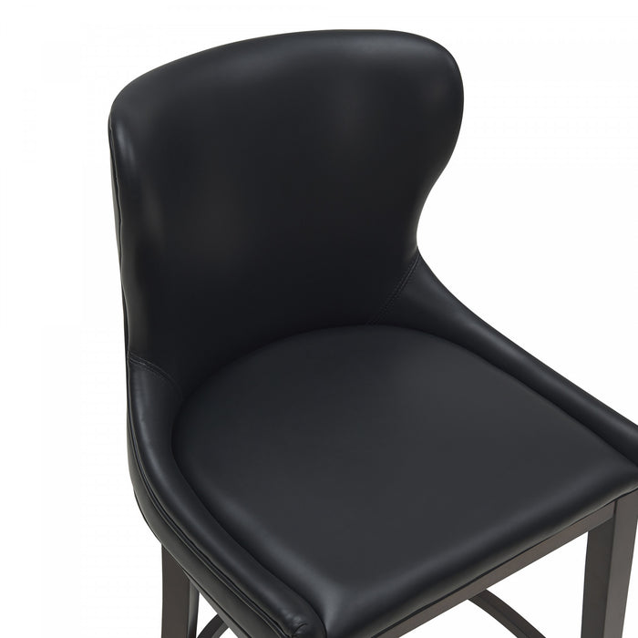 Tabouret de comptoir Blair moderne en bois et tissu, noir - Lot de 3