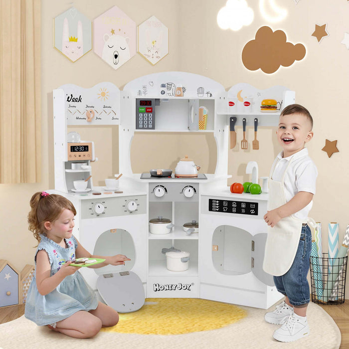 Honeyjoy Coin Cuisine Jeu Avec Machine A Cafe Four Micro-ondes Machine A Laver Blanc