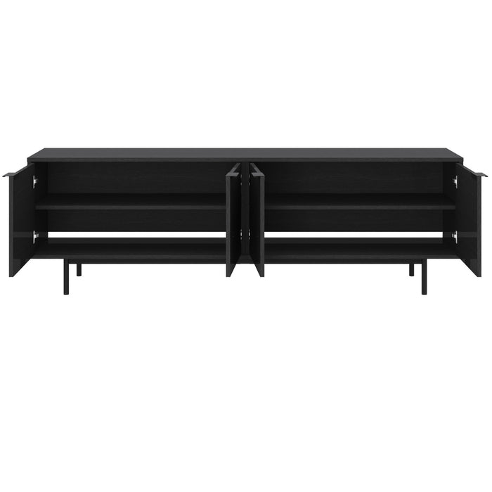 Meuble pour téléviseur Hamilton de Nordika de 70 po avec 4 armoires de rangement - noir