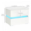 HOMCOM LED Nightstand Bedside Table with Drawers LED Light White