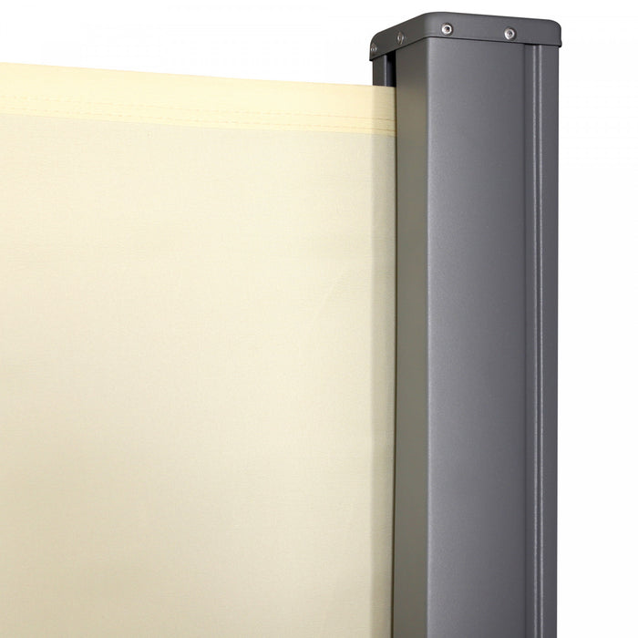 Outsunny Auvent Lateral Retractable Ecran De Confidentialite Pliable, Creme