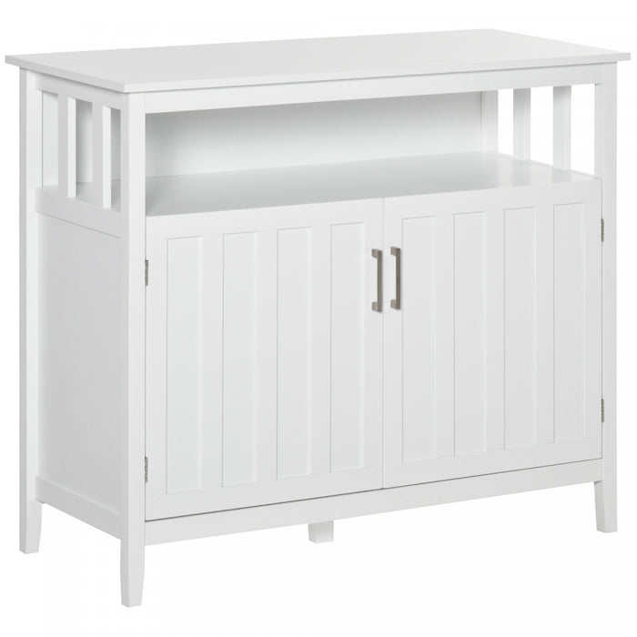 HOMCOM Buffet Console Rangement Armoire 2 Portes Blanc