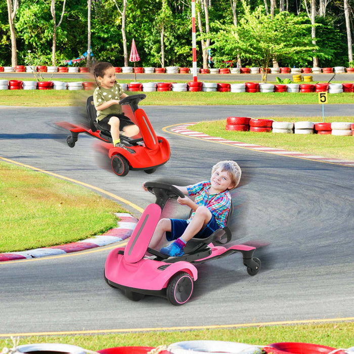 Costway 6v Kids Ride On Drift Car Electric Drifting Go Kart Pour Enfants Avec 360° Spin Rose