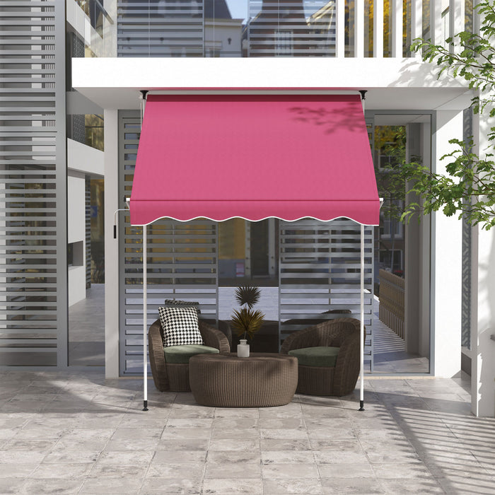 Outsunny 6.6'x5' Abri Solaire Retractable Manuel Pour Patio, Rouge Vin