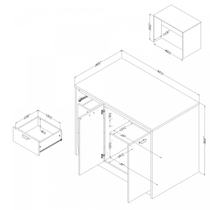 Myro Ilot De Cuisine Avec Rangement - Faux Marbre Blanc Et Blanc