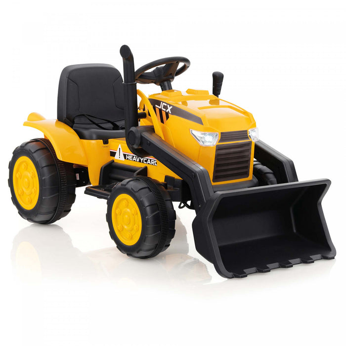 Costway Tractopelle A Pousser Pour Enfant, Tracteur Electrique Avec Bras Et Godet Flexibles & Telecommande, Tractopelle Electrique Avec Musique & Roues Antiderapantes, Cadeau Enfants De 3 -8 Ans