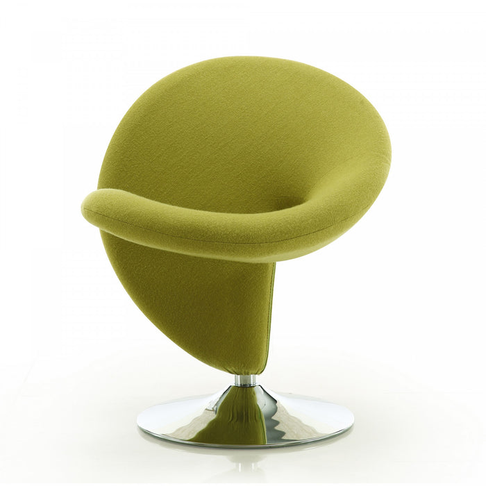Fauteuil pivotant moderne en laine melangee Curl vert - Lot de 2