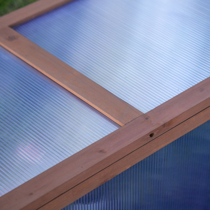 Outsunny Jardiniere En Polycarbonate En Bois 39\" X 26\" X 16\", Marron
