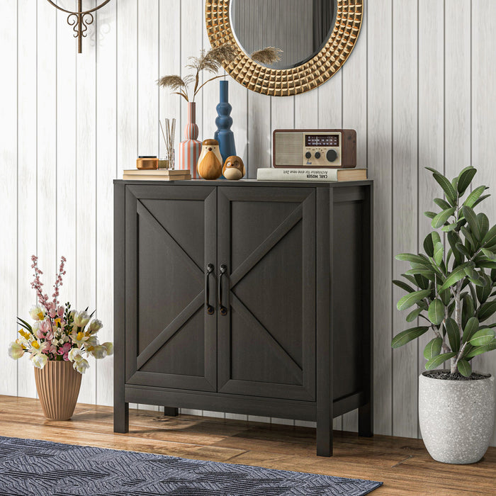 HOMCOM Armoire de rangement, buffet avec etagere reglable, noir