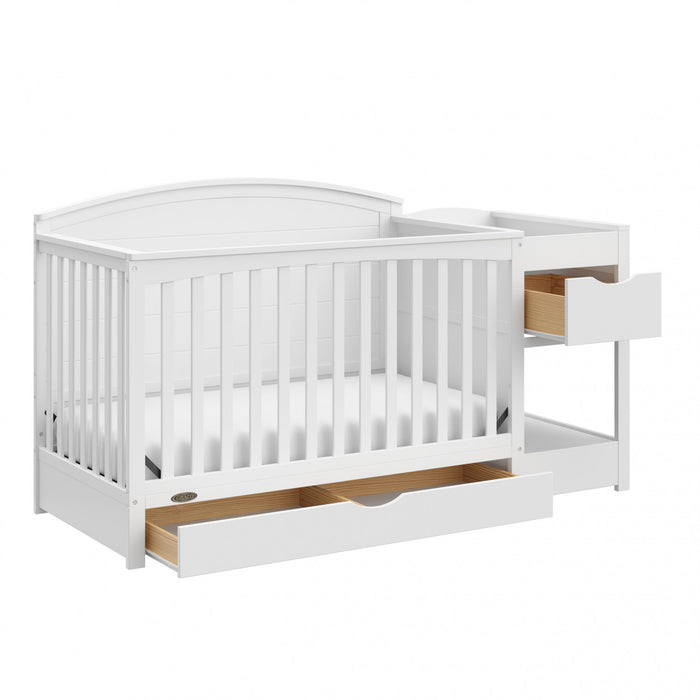 Graco Bellwood Lit de bebe convertible 5-en-1 avec table a langer - Blanc