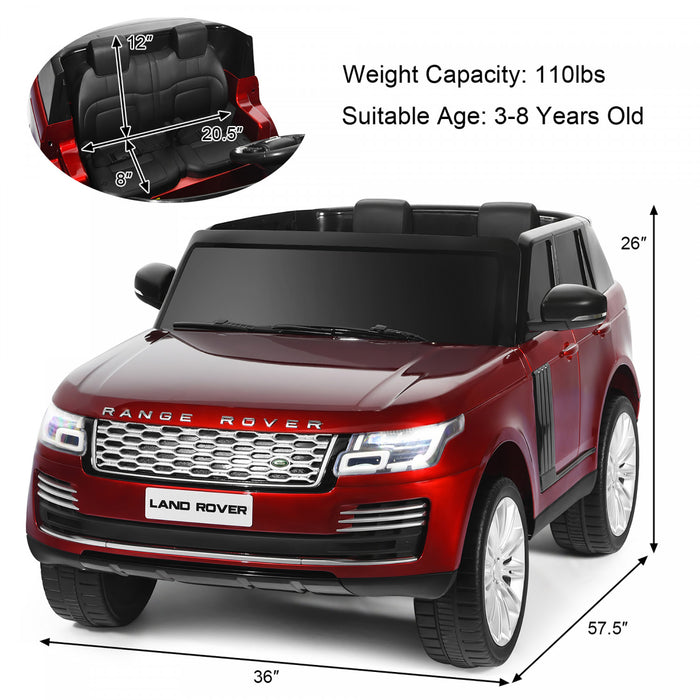 Costway 2 * 12v 2 Places Land Rover Enfants Sous Licence Sur La Voiture 4wd W / Peinture De Surface A Distance Rouge