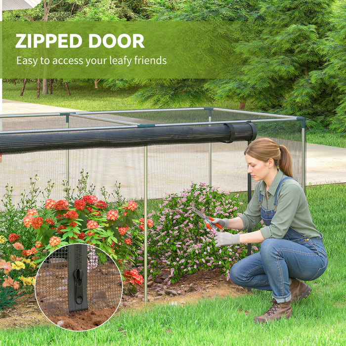 Outsunny Tente de Protection pour Plantes 12' x 4' avec Porte, Noir