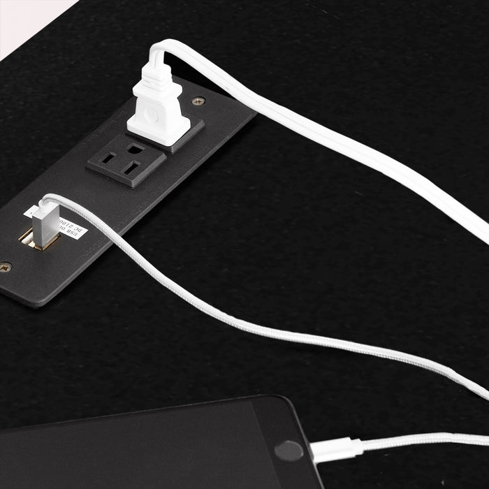 Axess Bureau de travail avec support à clavier avec Port USB Noir solide, de Meubles South Shore