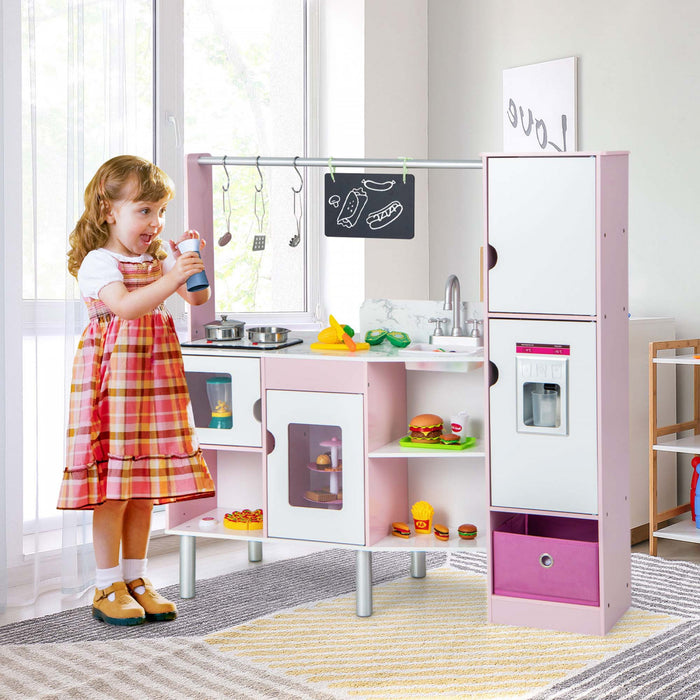 Cuisine Et Marche Pour Enfants 2 En 1 Avec Lumiere Et Son Realistes, 82 Accessoires Inclus