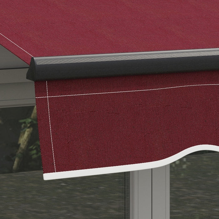 Outsunny 10' X 8' Auvent Retractable, Abri Pare-soleil, Rouge Vin