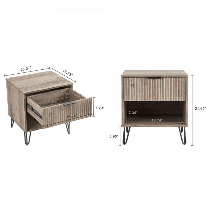 Ensemble moderne Dumbo 2 pieces de commode en gris rustique