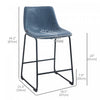 HOMCOM Bar Stools Set of 2, Counter Height Barstools with Back